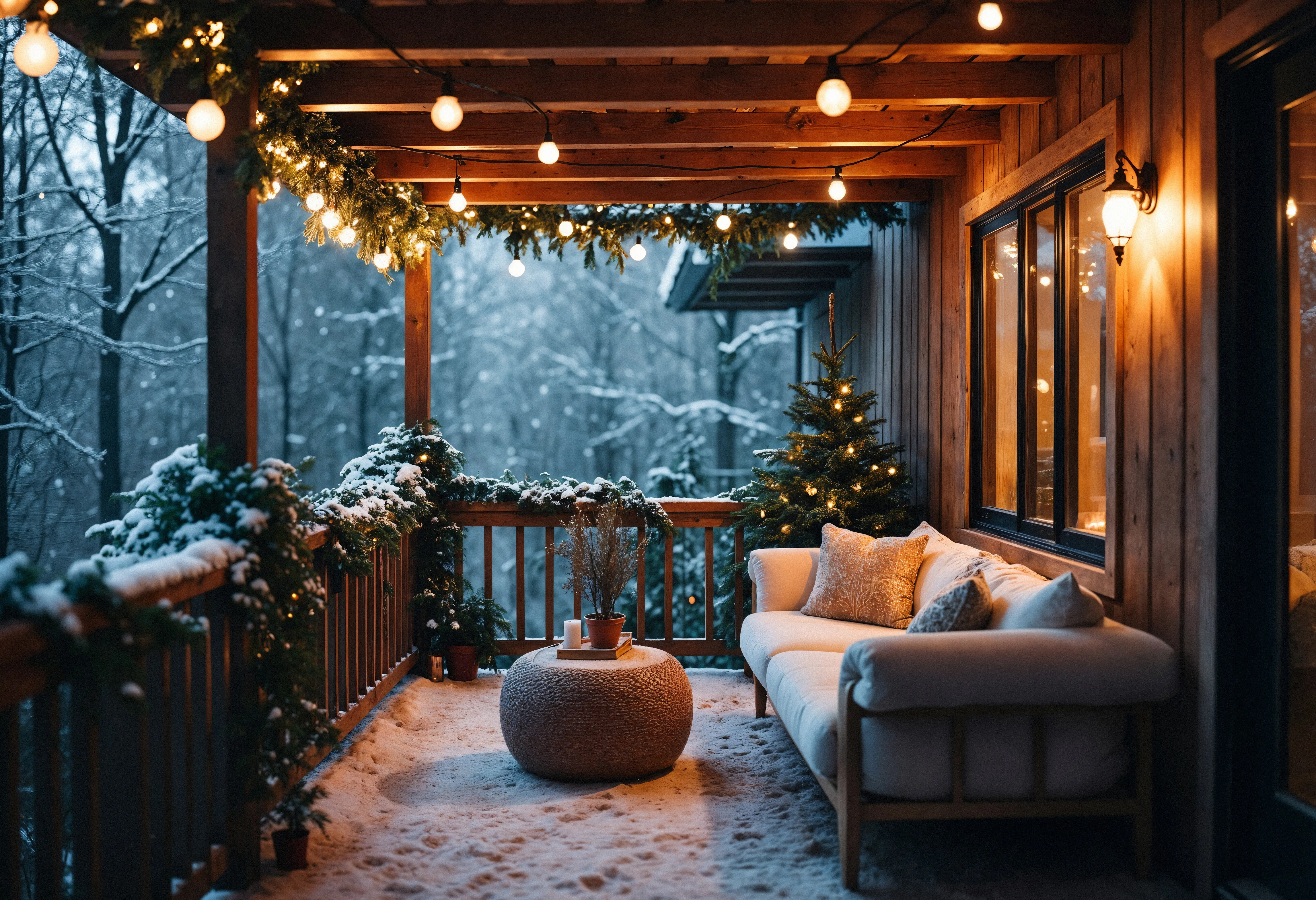 Christmas celebration featuring indoor decorations